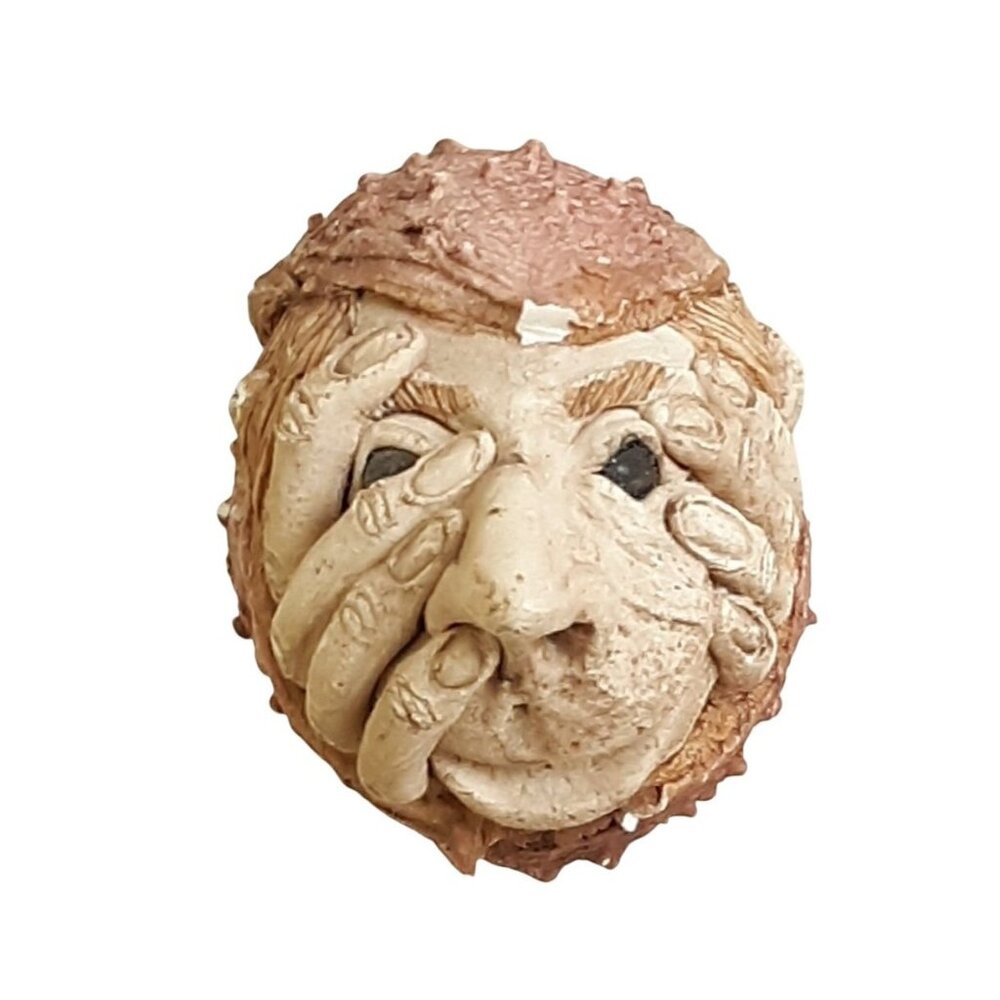 Clarecraft Face Sculpture Textured Details Fantasy Decor Item Quirky Art Piece